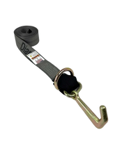 Load image into Gallery viewer, 2" x 10' Diamond Weave Wheel Lift Strap w/ Mini J, D-Ring & Cordura Sleeve (SINGLE)