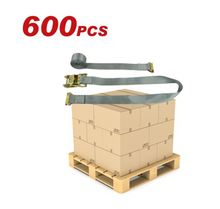 Load image into Gallery viewer, (600pcs Pallet Sale) 2" x 16' Grey Interior Van Strap Ratchet Assembly with E-Track Fitting