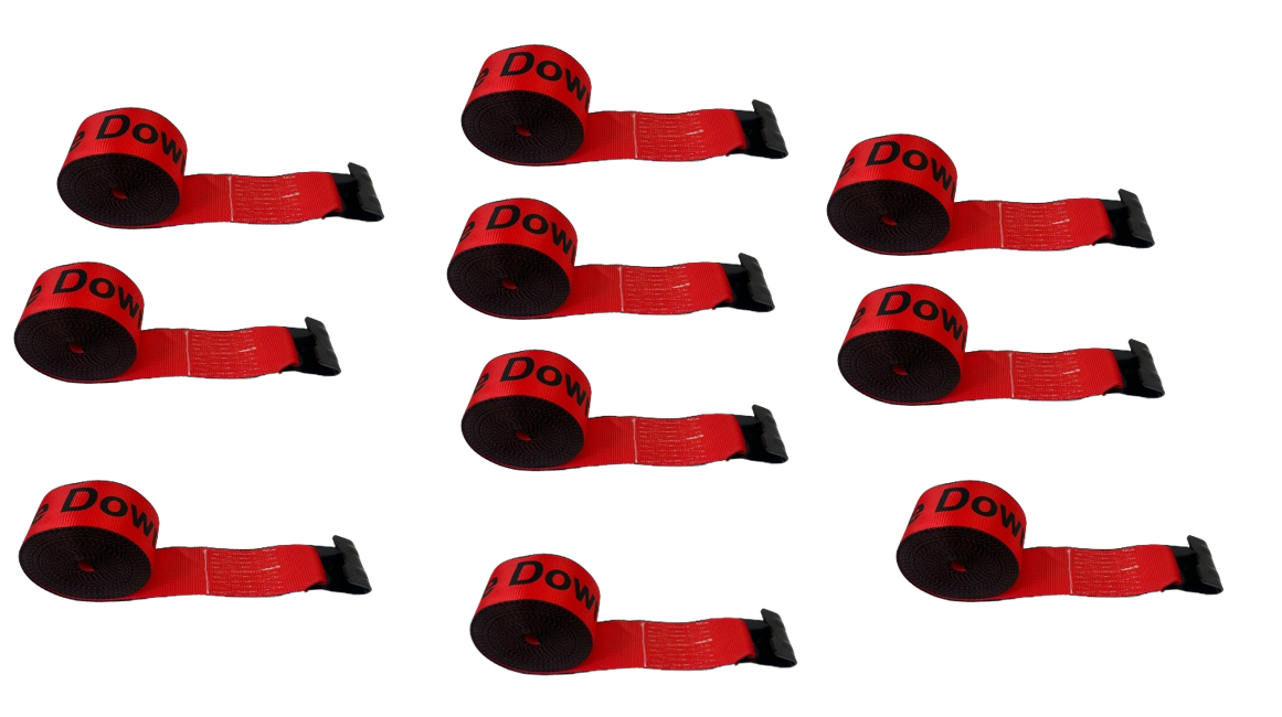 USA 10 Pack Flatbed Truck Tie Down 4 X 30' Winch Strap W/Flat Hook WLL 5400 LBS - Foto 2
