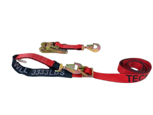 Load image into Gallery viewer, 2" x 10' Red Tecnic Twisted Snap Hook Combo Axle Strap (2 PACK)