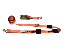 Load image into Gallery viewer, 2" x 11' Big Orange Wheel Strap with 3 Rubber Tread Grabs (Wire Hook)