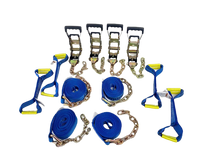 Load image into Gallery viewer, 8 Point Heavy Duty 14' Diamond Weave Strap Kit for Rollback/Flatbed Tie Downs with 12" Chain Tails