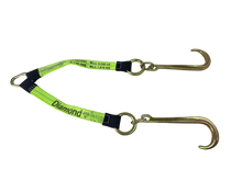 Load image into Gallery viewer, 2" x 24" V Strap Bridle Diamond Weave With 15" Forged J Hooks