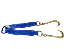 Load image into Gallery viewer, 4" x 24" V Strap Bridle Diamond Weave With 15" Forged J Hooks