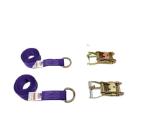 Load image into Gallery viewer, 2" x 8' Diamond Weave Lasso Strap w/ Finger Hook Ratchets (4 PACK)