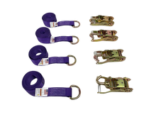 Load image into Gallery viewer, 2" x 8' Diamond Weave Lasso Wheel Lift Strap w/ Swivel J Ratchets (4 pack)
