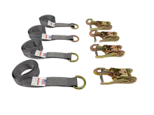 Load image into Gallery viewer, 2" x 8' Diamond Weave Lasso Wheel Lift Strap w/ Snap Hook Ratchets (4 pack)