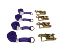 Load image into Gallery viewer, 2" x 8' Diamond Weave Lasso Wheel Lift Strap w/ Snap Hook Ratchets (4 pack)