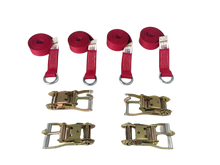 Load image into Gallery viewer, 2" x 10' Diamond Weave Lasso Wheel Lift Strap w/ Finger Hook Ratchets (4 PACK)