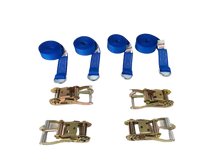 Load image into Gallery viewer, 2" x 10' Diamond Weave Lasso Wheel Lift Strap w/ Finger Hook Ratchets (4 PACK)