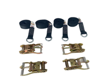Load image into Gallery viewer, 2" x 10' Diamond Weave Lasso Wheel Lift Strap w/ Finger Hook Ratchets (4 PACK)