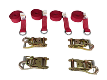 Load image into Gallery viewer, 2" x 10' Diamond Weave Lasso Wheel Lift Strap w/ Swivel J Ratchets | Pack of 4