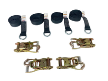 Load image into Gallery viewer, 2" x 10' Diamond Weave Lasso Wheel Lift Strap w/ Swivel J Ratchets | Pack of 4