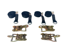 Load image into Gallery viewer, 2" x 10' Diamond Weave Lasso Wheel Lift Strap w/ Snap Hook Ratchets (4 Pack)
