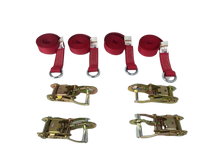 Load image into Gallery viewer, 2" x 10' Diamond Weave Lasso Wheel Lift Strap w/ Snap Hook Ratchets (4 Pack)