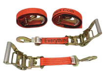 Load image into Gallery viewer, Combo Axle Strap w/ Ratchet & Twisted Snap Hook Short End | Pack of 2