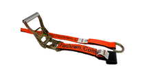 Load image into Gallery viewer, 2" x 8' Orange Tecnic Lasso Strap w/ Flat Hook Ratchets (4 PACK)