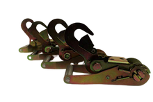 Load image into Gallery viewer, 2" x 100" Hi-VIZ Green TECNIC Webbing Lasso Straps w/ Snap Hook Ratchets | Pack of 4