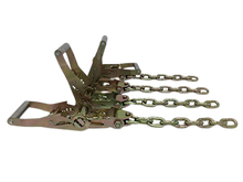 Load image into Gallery viewer, 8 Point Kit DIAMOND WEAVE flatbed/rollback 14' car tie-down w/chain tail