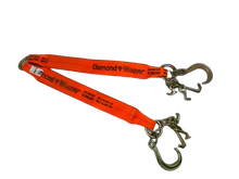 Load image into Gallery viewer, 4" x 36" V Strap Bridle Diamond Weave With 8" J Hook and Forged RTJ Frame Cluster Hooks