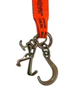 Load image into Gallery viewer, 4" x 36" V Strap Bridle Diamond Weave With 8" J Hook and Forged RTJ Frame Cluster Hooks