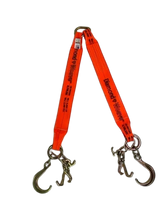 Load image into Gallery viewer, 4" x 36" V Strap Bridle Diamond Weave With 8" J Hook and Forged RTJ Frame Cluster Hooks