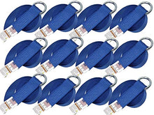 Load image into Gallery viewer, 8 Feet Blue Lasso Straps with Steel O-Rings | Pack of 12