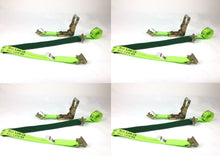 Load image into Gallery viewer, 2" x 11' DIAMOND WEAVE 3 POINT Ratchet Wheel Strap With 2' Low Profile Grip Sleeve (Heavy Duty O-Ring E TRACK Fitting) | 4 Pack