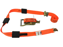 Load image into Gallery viewer, 2" x 11' DIAMOND WEAVE 3 Point Wheel Strap with 3 Rubber Tread Grabs and Ratchet (Heavy Duty O-Ring E TRACK Fitting)