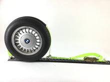 Load image into Gallery viewer, 2" x 11' DIAMOND WEAVE 3 Point Wheel Strap With 2' Low Profile Grip Sleeve and Ratchet (Heavy Duty O-Ring E TRACK Fitting)