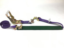 Load image into Gallery viewer, 2" x 11' DIAMOND WEAVE Wheel Strap with 2' Low Profile Grip Sleeve and Ratchet (Double Swivel E Track)(4 Pack)