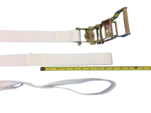 Load image into Gallery viewer, 2" x 15' White Tent Ratchet Straps with Sewn Loops