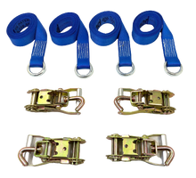 Load image into Gallery viewer, 2" x 10' Diamond Weave Lasso Wheel Lift Strap w/ Swivel J Ratchets | Pack of 4