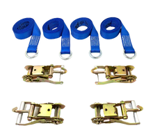 Load image into Gallery viewer, 2" x 10' Diamond Weave Lasso Wheel Lift Strap w/ Finger Hook Ratchets (4 PACK)