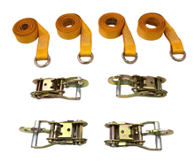 Load image into Gallery viewer, 2" x 10' Diamond Weave Lasso Wheel Lift Strap w/ Snap Hook Ratchets (4 Pack)