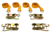 Load image into Gallery viewer, 2" x 10' Diamond Weave Lasso Wheel Lift Strap w/ Finger Hook Ratchets (4 PACK)