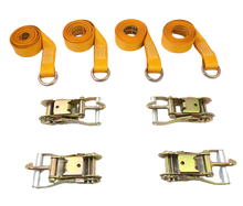 Load image into Gallery viewer, 2" x 10' Diamond Weave Lasso Wheel Lift Strap w/ Finger Hook Ratchets (4 PACK)