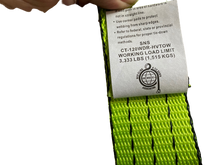 Load image into Gallery viewer, 2" x 10' Hi-VIZ Green Tecnic Webbing Lasso Straps w/Snap Hook Ratchets | Pack of 4