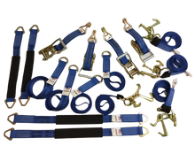 Load image into Gallery viewer, 16 Piece Car Tie Down Kit Rollback / Flatbed Car Tie-Down Diamond Weave