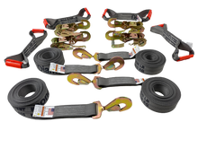 Load image into Gallery viewer, 8 Point Kit DIAMOND WEAVE flatbed/rollback 18' car tie-down w/twisted snap hook