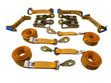 Load image into Gallery viewer, 8 Point Kit 14' DIAMOND WEAVE flatbed/rollback car tie-down w/twisted snap hook