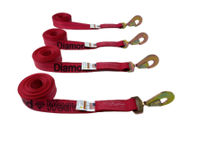 Load image into Gallery viewer, 8 Point Kit DIAMOND WEAVE flatbed/rollback 18' car tie-down w/twisted snap hook