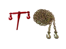 Load image into Gallery viewer, 3/8 x 20' grade 70 Binder Chain with 2 clevis grab hook and 5/16 - 3/8 Ratchet Load Binder KIT