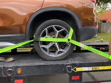 Load image into Gallery viewer, Blue Diamond Weave Side Mount Wheel Net w/ Dual Ratchets