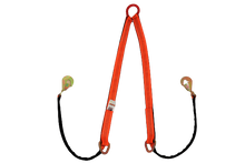 Load image into Gallery viewer, 56" Orange Tecnic V Strap Bridle With Twisted Snap Hook & Delta Rings