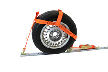 Load image into Gallery viewer, Orange Diamond Weave Fully Adjustable Tire Bonnet with E Track Swivel | Pack of 4