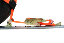 Load image into Gallery viewer, Orange Diamond Weave Fully Adjustable Tire Bonnet with E Track Swivel | Pack of 4