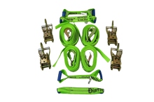 Load image into Gallery viewer, 8 Point Kit 14' DIAMOND WEAVE flatbed/rollback car tie-down w/twisted snap hook