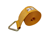 Load image into Gallery viewer, 4" x 30' Diamond Weave Winch Strap with D-Ring (Single)