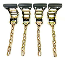 Load image into Gallery viewer, 8 Point Heavy Duty 14' Diamond Weave Strap Kit for Rollback/Flatbed Tie Downs with 12" Chain Tails